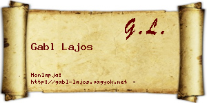 Gabl Lajos névjegykártya